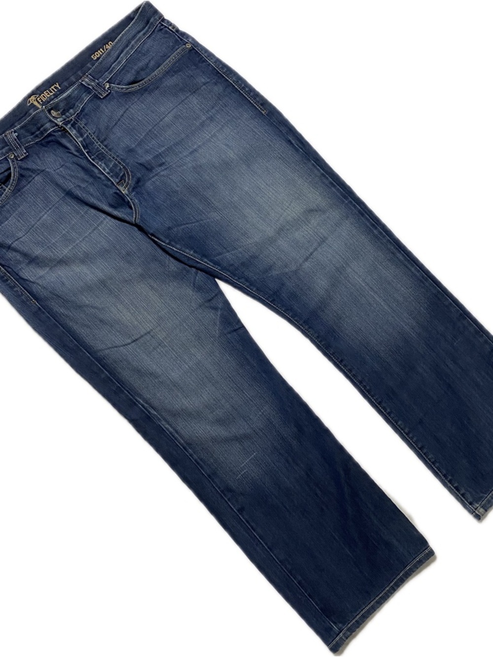 Fidelity Men's Dark Blue Relaxed Straight Jeans